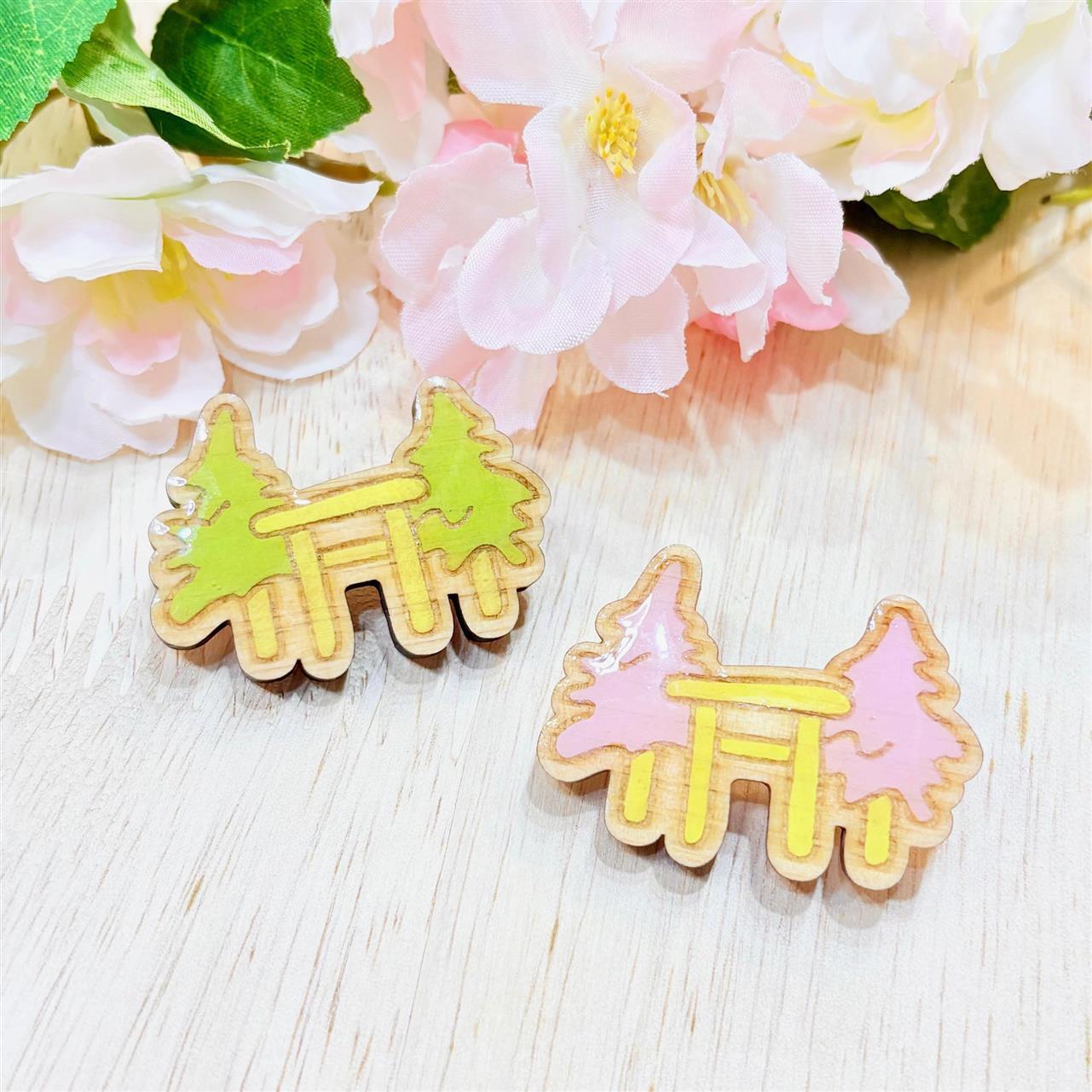 伊勢ひのきウッドアクセサリー「山桜」カラーもできました。