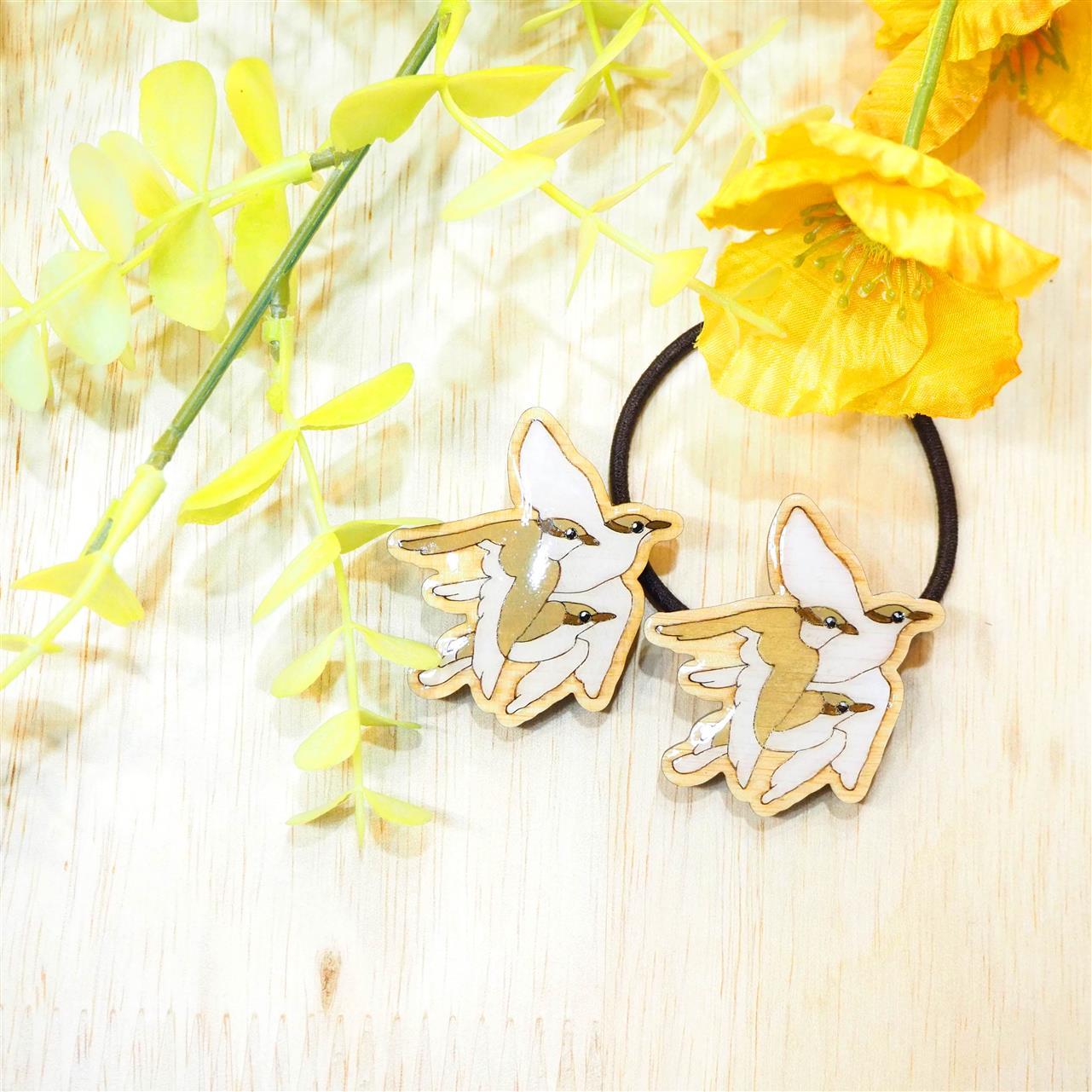 伊勢ひのきウッドアクセサリー「シロチドリ」